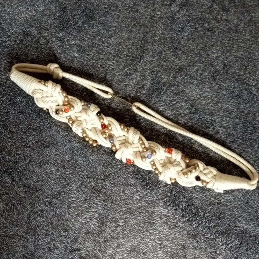 Vintage twisted rope and bead belt
